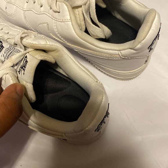 NIKE DOUBLE AIR FORCE 1 COLOR BLACK WHITE MENS SIZE 8 SNEAKERS - Picture 4 of 11